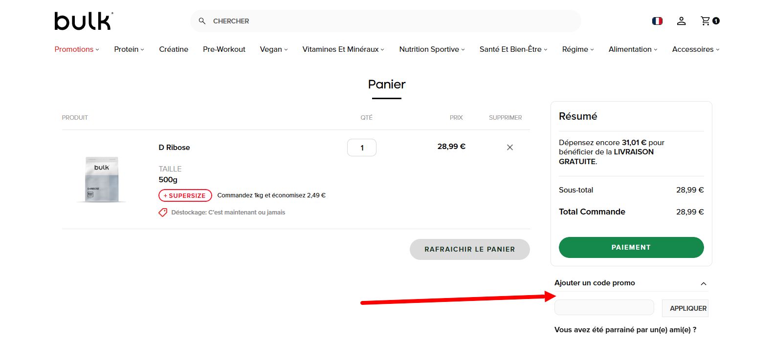 code promo Bulk