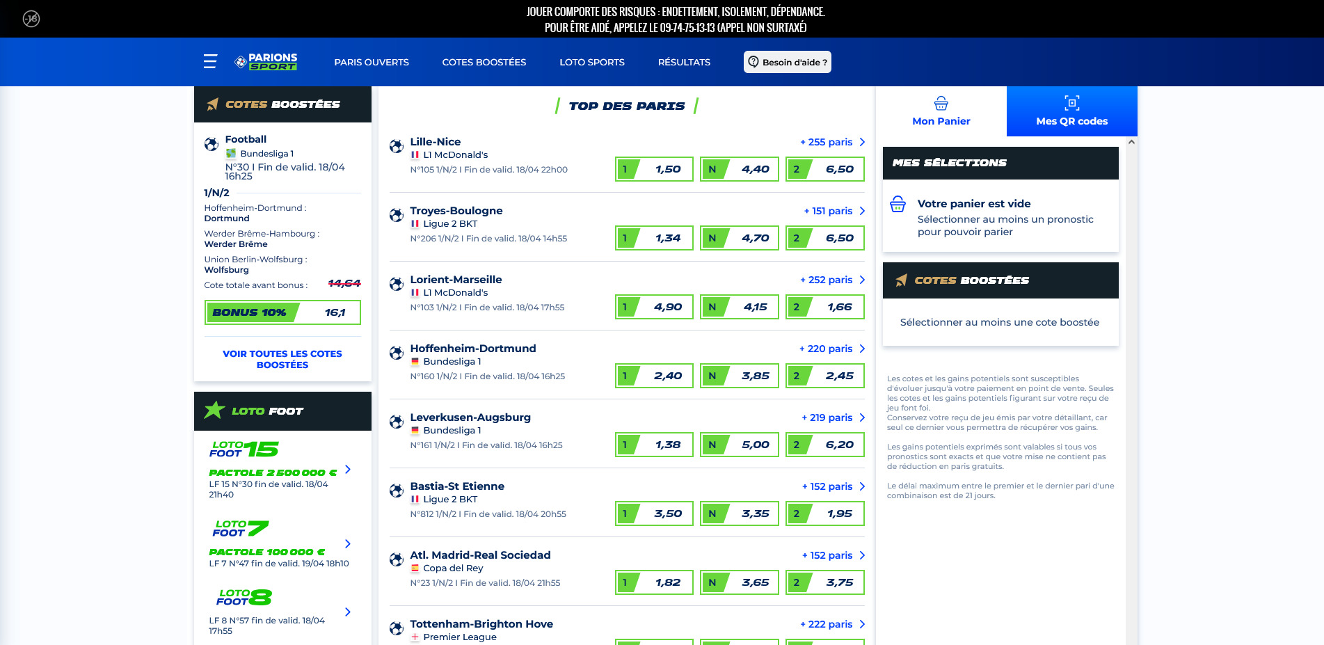 code promo Parions Sport