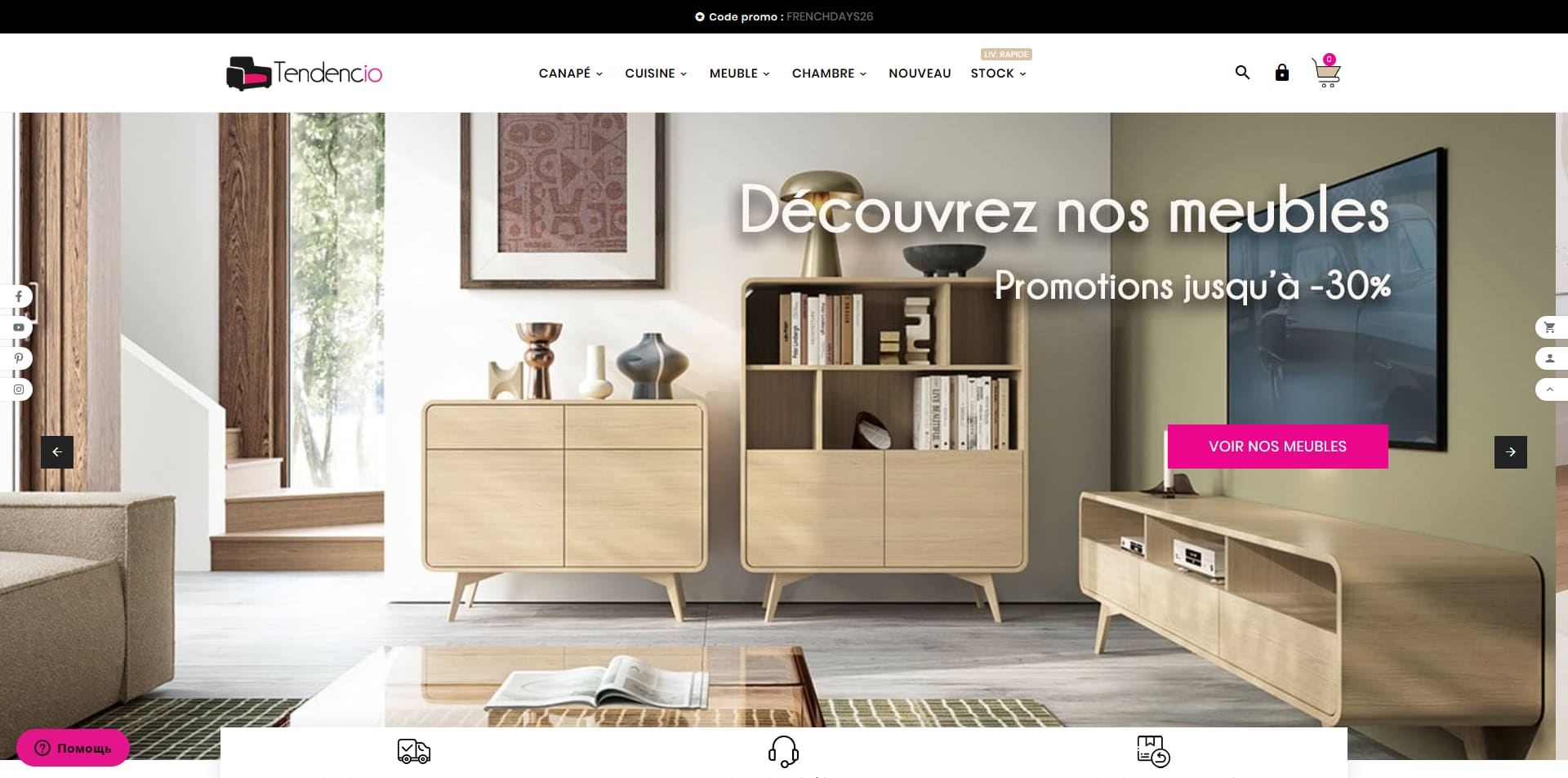 code promo Tendencio