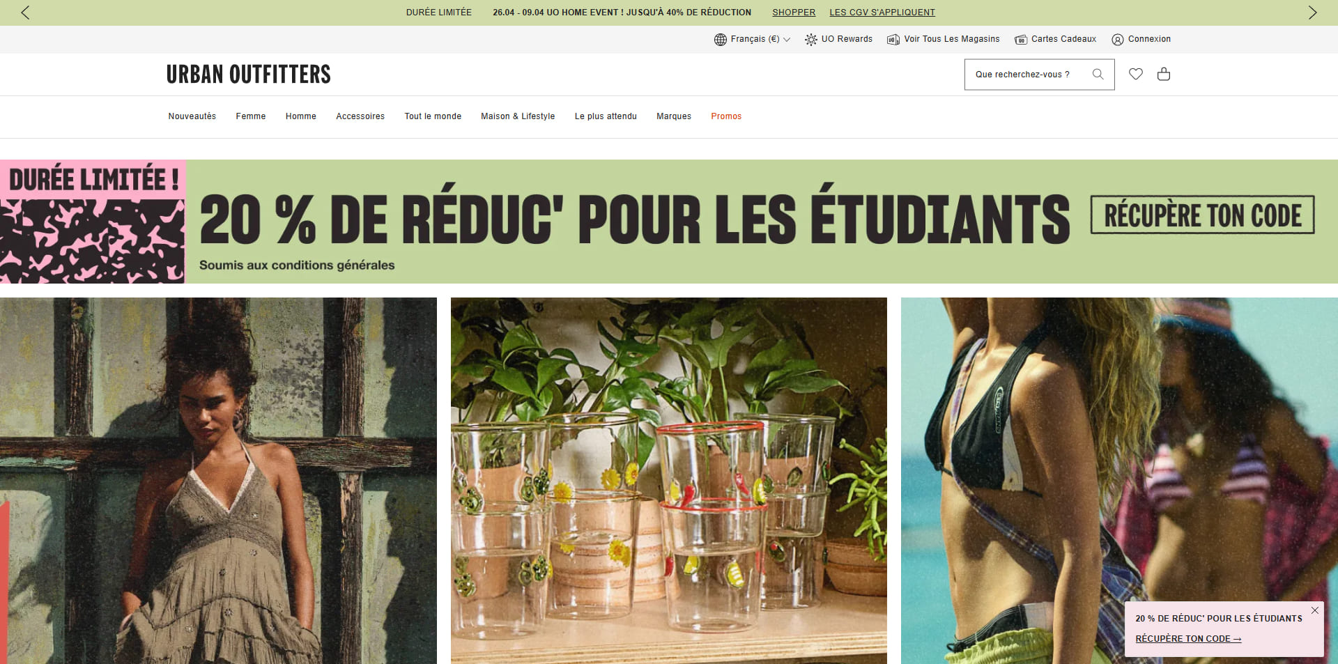code promo Urban Outfitters