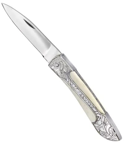 Couteau en Os et métal ciselé