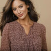 Robe en voile imprimé - 52 - Marron - Lora Zellini – Image 2