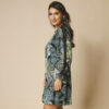 Robe droite imprimé patchwork - 54 - Kaki - Lora Zellini – Image 2