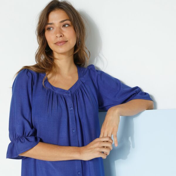 Robe Boutonnée Unie Manches Coude - Blancheporte – Image 2