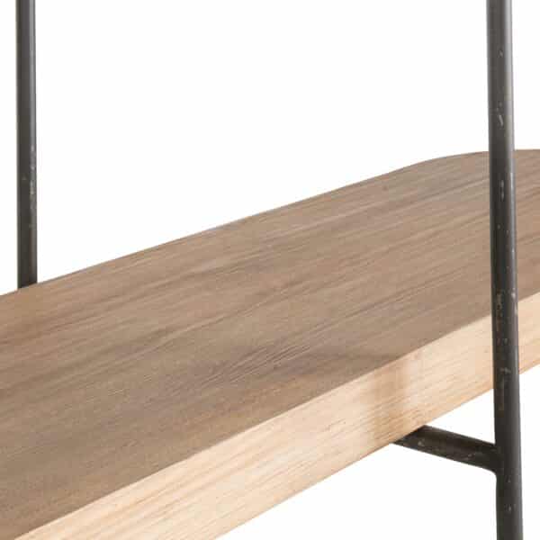 Meuble console Helene, aux extreminités arrondies, en Pin massif et Metal