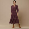 Robe longue imprimée - 50 - Violet - Lora Zellini