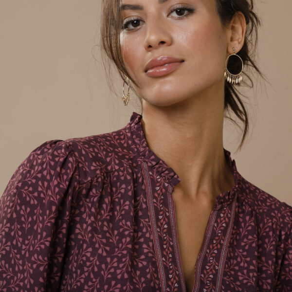 Robe longue imprimée - 50 - Violet - Lora Zellini – Image 2