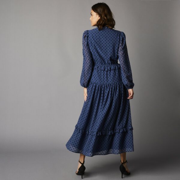 Robe Longue Plumetis - Bleue - Blancheporte – Image 2