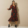 Robe Longue Volant, Voile Imprimé - Blancheporte