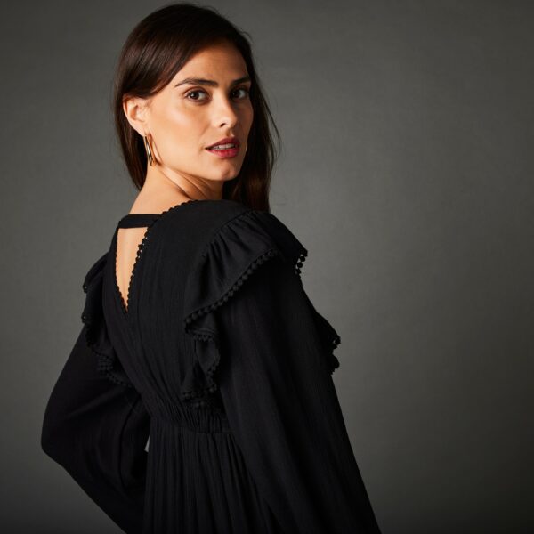 Robe Longue Volantée Décolleté V - Blancheporte – Image 2