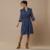 Robe voile imprimé cachemire minimaliste  - 44 - Bleu - Lora Zellini – Image 2