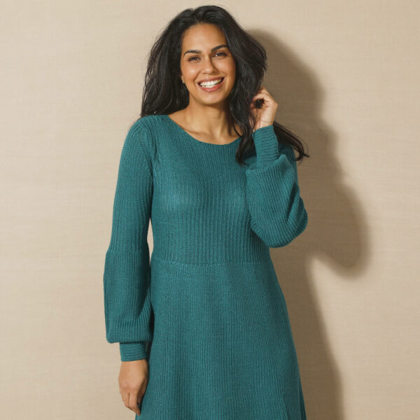 Robe Pull Évasée En Maille Anglaise - Blancheporte – Image 2