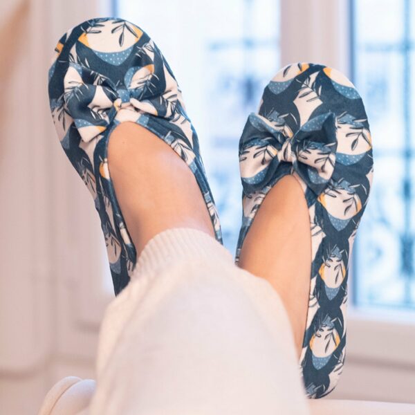 Isotoner - Chaussons ballerines Femme Grand Nœud Tropical