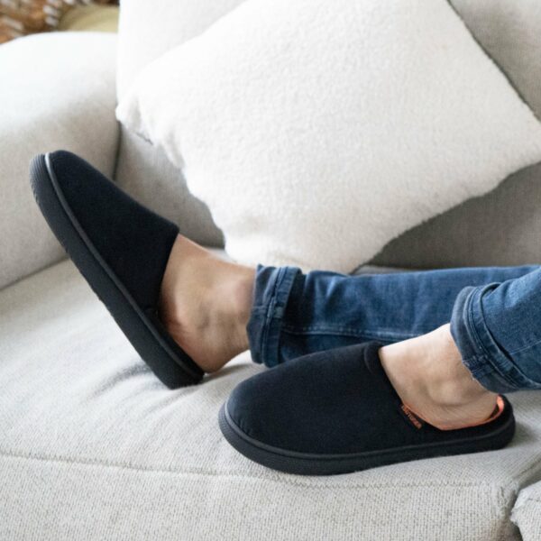 Isotoner - Chaussons mules Homme BLOUP Noir orange