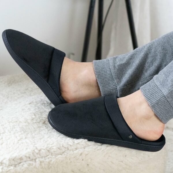 Isotoner - Chaussons mules ergo Homme Noir