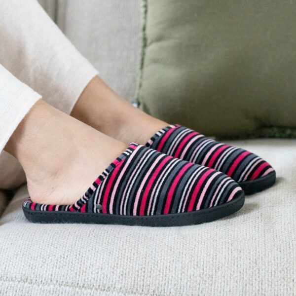 Isotoner - Chaussons mules Femme Rayures