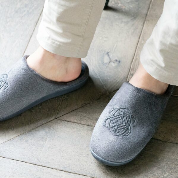 Isotoner - Chaussons mules Homme Gris chiné