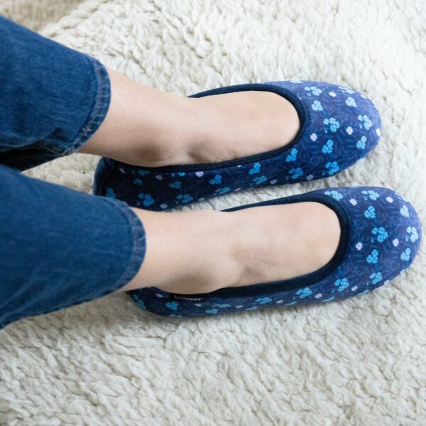Isotoner - Chaussons ballerines Femme liberty bleu