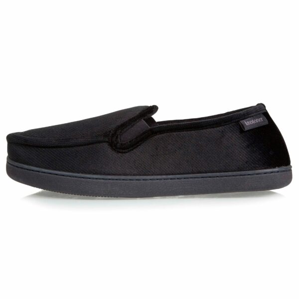 Isotoner - Chaussons mocassins Homme Noir chevrons – Image 2