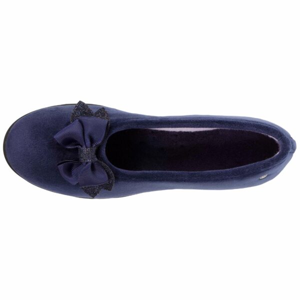 Isotoner - Chaussons ballerines Femme Nœud précieux Marine