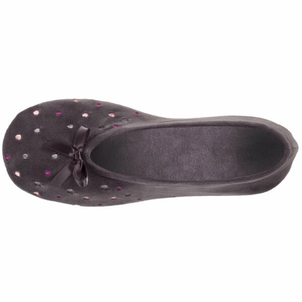 Isotoner - Chaussons ballerines Femme Pois Brodés