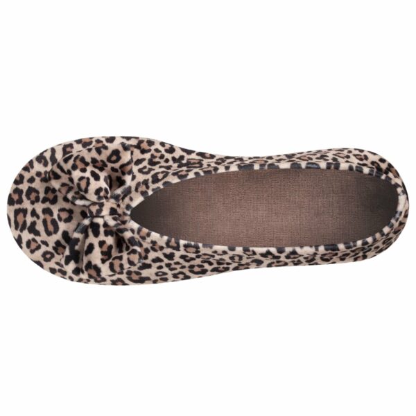Isotoner - Chaussons ballerines Femme Grand Nœud Panthère – Image 2