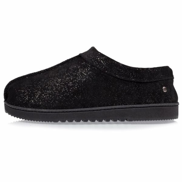 Isotoner - Chaussons bottillons cuir Femme Noir Nacré – Image 2