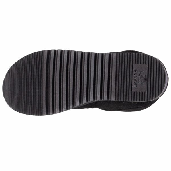Isotoner - Chaussons bottillons cuir Femme Noir Nacré – Image 3
