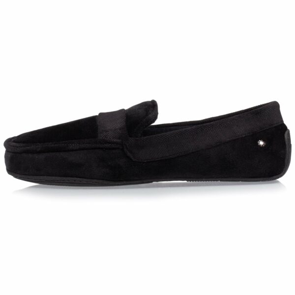 Isotoner - Chaussons mocassins Homme velours doux Noir – Image 2