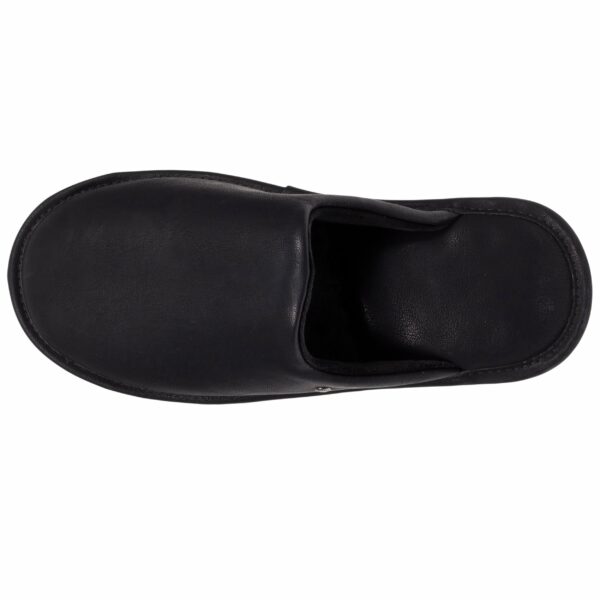 Isotoner - Chausson mules Homme cuir synthétique Noir
