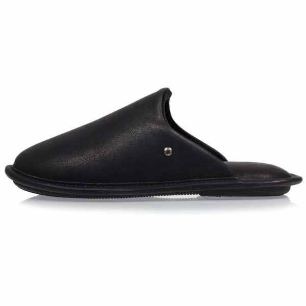 Isotoner - Chausson mules Homme cuir synthétique Noir – Image 2