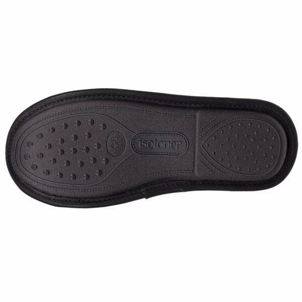 Isotoner - Chausson mules Homme cuir synthétique Noir – Image 3