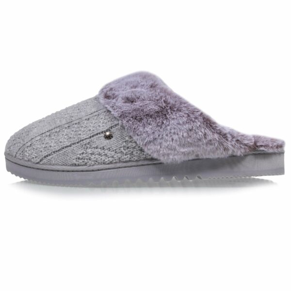 Isotoner - Chaussons mules tricot Femme Gris – Image 2