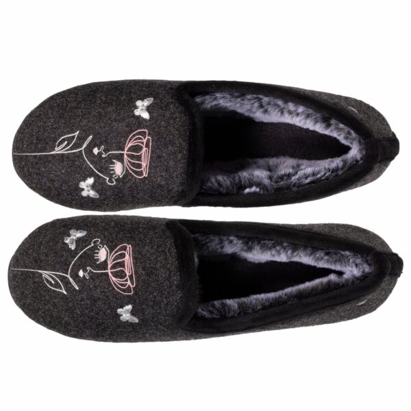 Isotoner - Chausson slippers Femme Gris dessin