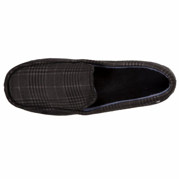 Isotoner - Chaussons mocassins Homme Noir tartan