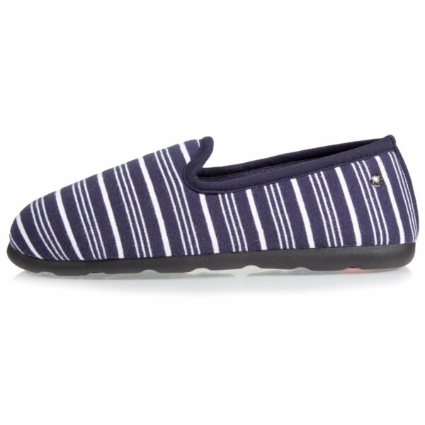 Isotoner - Chaussons charentaises Femme Rayures bleu marine – Image 2