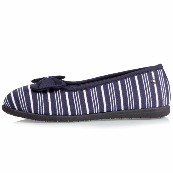 Isotoner - Chaussons ballerines Femme Rayures marine – Image 2