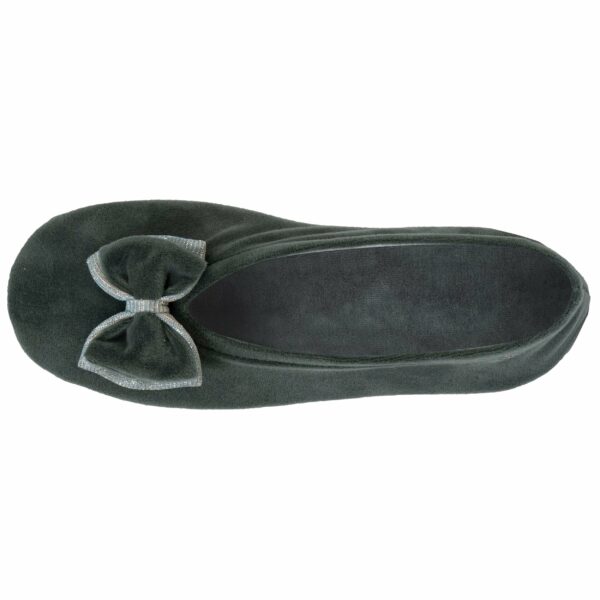 Isotoner - Chaussons ballerines Femme Double nœud Sauge – Image 2