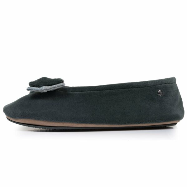 Isotoner - Chaussons ballerines Femme Double nœud Sauge – Image 3
