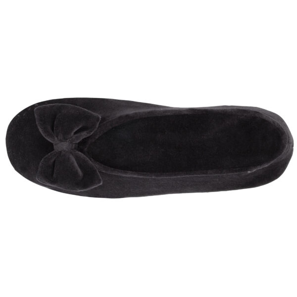 Isotoner - Chaussons ballerines Femme Grand Noeud Noir – Image 2