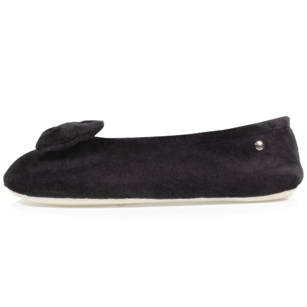 Isotoner - Chaussons ballerines Femme Grand Noeud Noir – Image 3