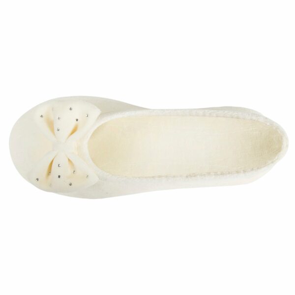 Isotoner - Chaussons ballerines Femme strass Ivoire – Image 2