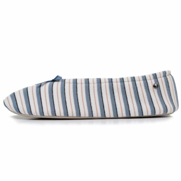 Isotoner - Chaussons ballerines grand nœud Femme Rayure marinière – Image 2