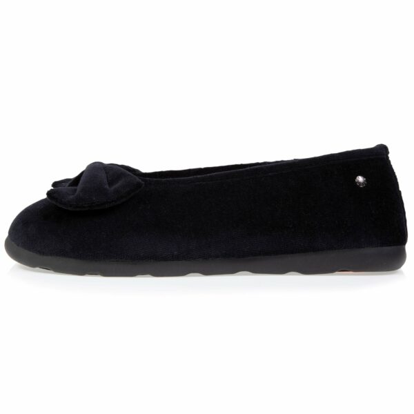 Isotoner - Chaussons ballerines Femme Nœud semelle confort Noir – Image 3