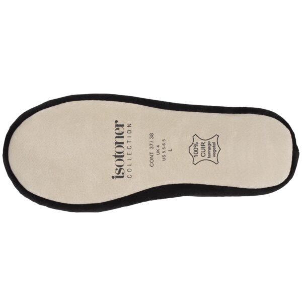 Isotoner - Chaussons ballerines Femme double Nœud Tissu Noir – Image 3
