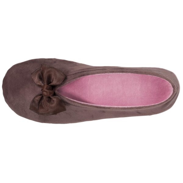 Isotoner - Chaussons ballerines Femme Nœud Précieux Taupe rose