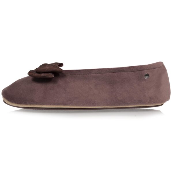 Isotoner - Chaussons ballerines Femme Nœud Précieux Taupe rose – Image 2