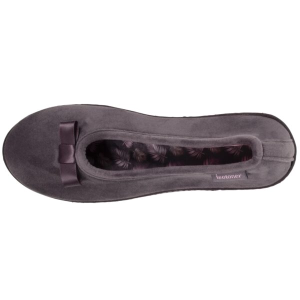 Isotoner - Chaussons ballerines talon Femme  Gris Foncé rose