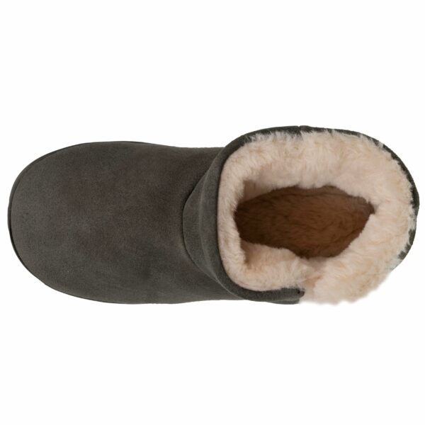 Isotoner - Chaussons botillons cuir Femme Kaki