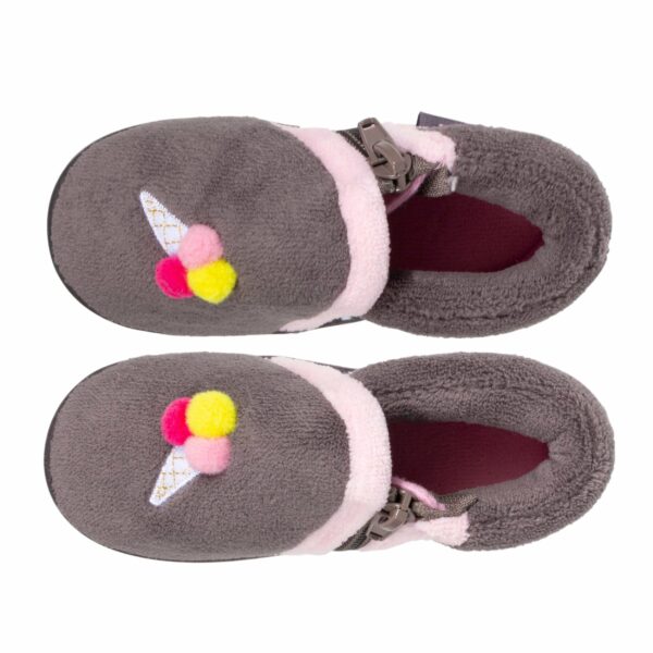 Isotoner - Chaussons bottillons zip Bébé Glace Gris
